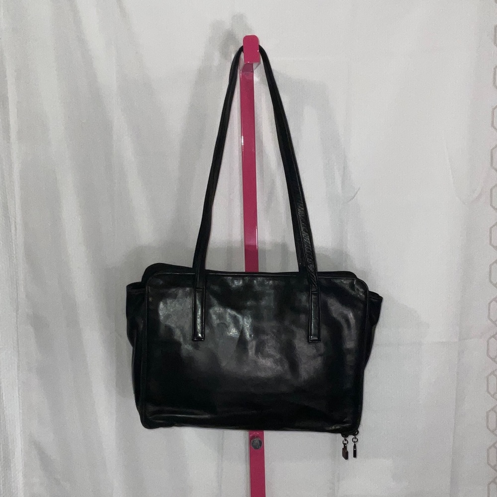 Perlina‎ Glossy Black Business Shoulder Bag - Picture 6 of 14